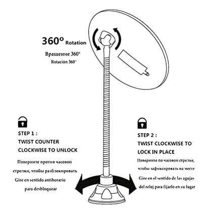 10X Magnifying Mirror with Light,Makeup Mirror with LED Light and Suction Cup,Flexible Gooseneck Make Up with Lights and Magnification for Travel Home Bathroom Vanity (White)