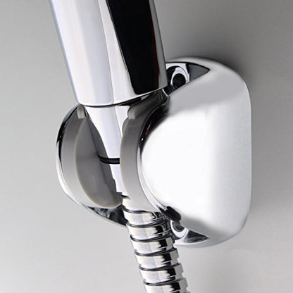 YOO.MEE Wall Mount Shower Bracket, Wide Angle Adjustment, Screw Fix, Chrome | For handheld shower head, large height adjustable, fits any shower space, mounting screws and wall anchors included