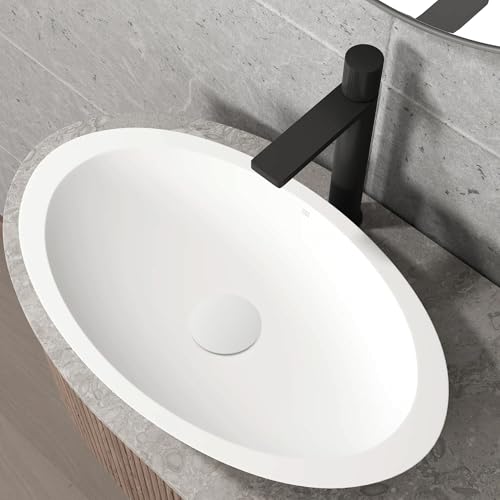 VIGO 2.75" Diameter Vessel Bathroom Sink Pop-Up Drain and Mounting Ring Without Overflow in Matte White Finish - color: Matte White