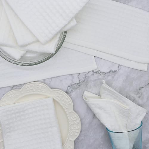 White Washcloths, Cotton Dish Cloths, 8 Pack,12”x12” | Soft Kitchen Washcloths Wash Rags, Double Deck Small Hand Towels For Kitchen, Absorbent Dish Cloths For Washing Dishes - color: White