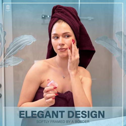 Luxe 2-Piece Bath Towel Set – Large Soft Cotton Towels, Absorbent, Durable & Skin-Friendly, Machine Washable, 27 x 54 in (Velvet Wine) - color: Velvet Wine