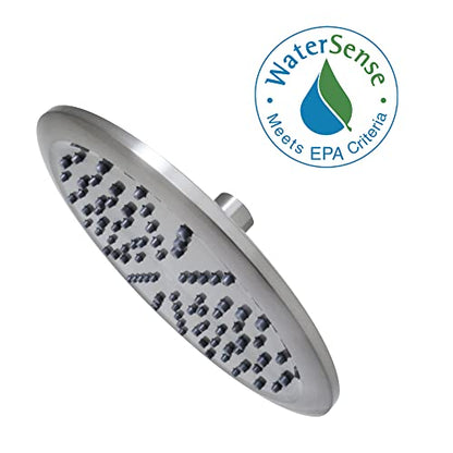 Niagara Conservation N9520BN Rainfall Spa 1-Spray with 2 GPM 8-in. Wall Mount Adjustable Fixed Shower Head in Brushed Nickel, 1-Pack | Bathroom Shower Head Sprayer with Pressure Compensation - color: Brushed Nickel, size: 2 GPM
