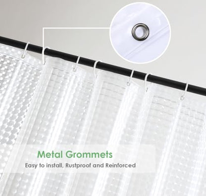 Heavy Duty Shower Curtain Liner, 8G EVA Plastic Shower Curtain with 3 Strong Weighted Magnets, Waterproof Shower Liner for Bathroom, 3D Square, 72 x 72 Inch - color: 3d Square, size: 72"W x 72"L (Pack of 1)