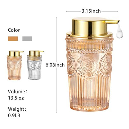 Foaming Hand Soap Dispenser,Glass Foam Soap Dispenser,Refillable Liquid Soap Dispenser,Lotion Dispenser(A4-1-US) - color: Clear, size: Large