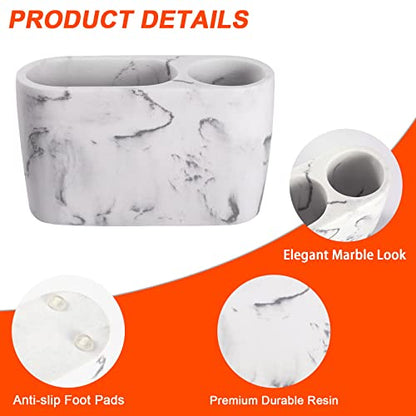 Toothbrush Holder for Bathrooms Toothpaste Holder Stand Bathroom Organizer for Toothbrush Makeup Brushes Holder - color: Marble3