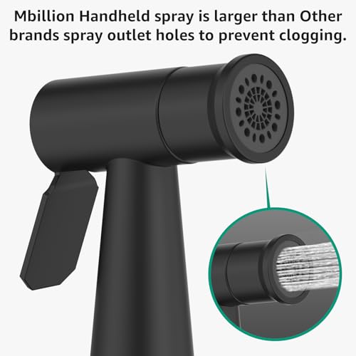 Handheld Bidet Sprayer for Toilet with Leakproof Hose Matte Black,Stainless Steel,Adjustable Water Pressure 2-Function Cloth Diaper Sprayer,Wall/Toilet Mount Jet Spray for Baby Feminine Seniors Wash - color: Matte Black