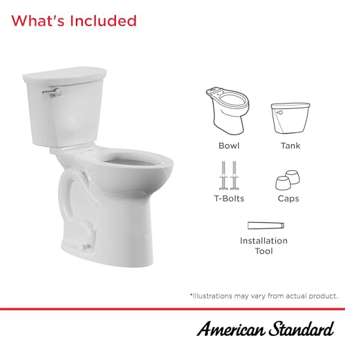 American Standard 215TA104.020 Cadet PRO Two-Piece Toilet, Seat not Included, Extra Tall Height, Left-Hand Trip Lever, 12-Inch Rough, Elongated Front, White, 1.28 GPF (Pack of 2) - size: 12" rough-in (Pack of 2)