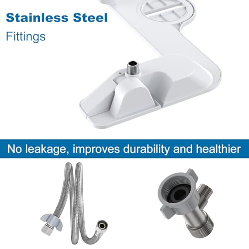 Toilet Bidet Attachment, Non-Electric Dual Nozzle (Feminine/Bidet Wash), Self-Cleaning Fresh Cold Water Sprayer Bidets for Toilets with Adjustable Water Pressure (Paddle Shifters, White) - color: Paddle Shifters, White