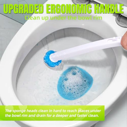 Disposable Toilet Brush Cleaning System with 48pcs Refills Pads, Toilet Wand Kit, Toilet Bowl Cleaner Brush for Bathroom Maintenance - size: 1 Brush+48 Refills
