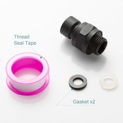 OFFO Shower Head Swivel Ball Adapter, All Metal Adjustable Shower Arm Extension Connector Universal Showering Component Solid Brass, Matte Black - color: Matte Black