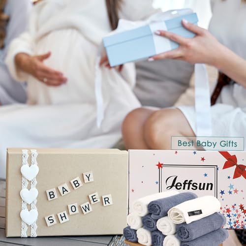 Baby Washcloths 12 Pack,Super Soft Face Towels,10''x10'',White+Slate Blue | 100% Viscose,Gently Wash Face and Body,Skin Friendly,Easy Rinsed,Hanging Loop,Quick Dry,Newborn Kid Toddler Bath Shower Gift - color: White & Slate Blue, size: 10x10 inch-12 Pack