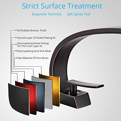 Oil Rubbed Bronze Bathroom Sink Faucet, Unique Design and Drain - color: Oil Rubbed Bronze