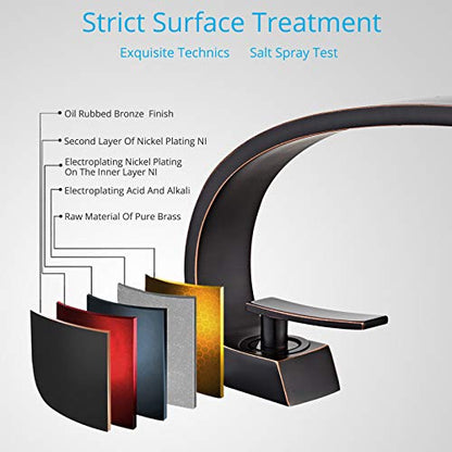 Oil Rubbed Bronze Bathroom Sink Faucet, Unique Design and Drain - color: Oil Rubbed Bronze