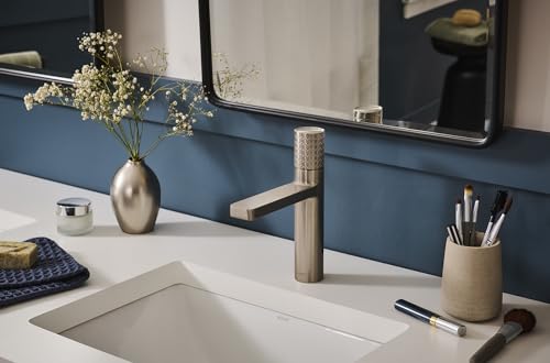 Ruvati Emilio Single Hole Diamond Pattern Bathroom Faucet in Stainless Steel Brushed Nickel - RVF5133BN - color: Brushed Nickel