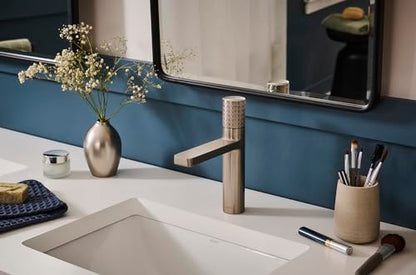 Ruvati Emilio Single Hole Diamond Pattern Bathroom Faucet in Stainless Steel Brushed Nickel - RVF5133BN - color: Brushed Nickel