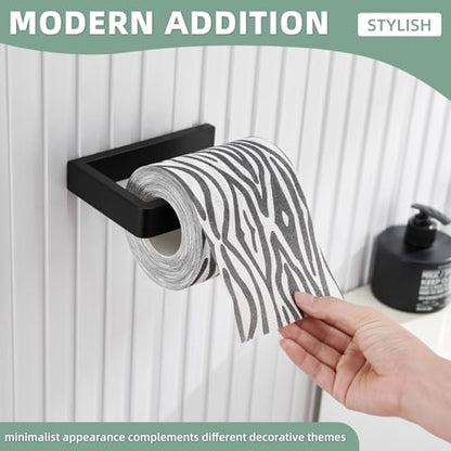 Angle Simple Toilet Paper Holder Matte Black, Bathroom Paper Roll Holder | SUS304 Stainless Steel Tissue Hanger Dispenser for Restroom, Screw Wall Mount - color: Matte Black