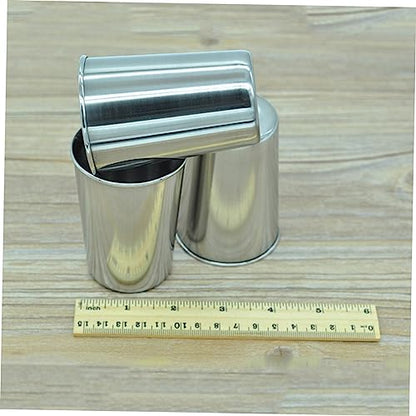 2Pcs Stainless Steel Tumbler Cups Silver Water Beverage Cups for Home Bathroom and Parties Easy to Clean Stainless Steel Design