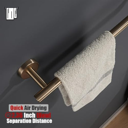 JQK Champagne Bronze Towel Bar, 27 Inch 304 Stainless Steel Thicken 0.8mm Towel Rack Bathroom, Towel Holder Wall Mount, Useable Length 24 Inch, TB110L24-CB - color: Champagne Bronze, size: 27 Inch