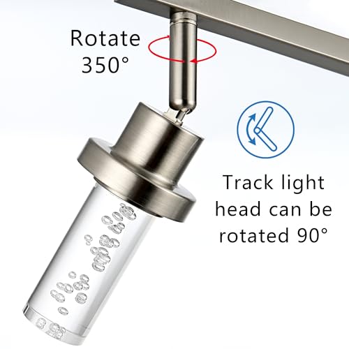MELUCEE LED 5 Light Track Lighting Kit Brushed Nickel Ceiling Spotlights | Vanity Lights Modern Track Light Fixture with Flexibly Rotatable Heads, Built-In LED Chips, 5-Color Temperature Adjustable - color: Brushed Nickel, size: 5 Lights