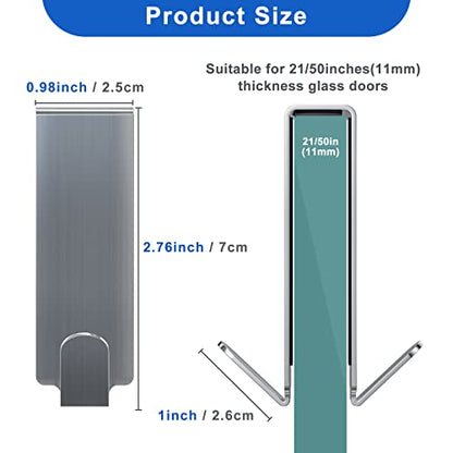 Shower Door Hooks, Shower Hooks for Towels, Heavy Duty Drilling-Free Double Sided Towel Hooks for Bathroom Frameless Glass Door, Over the Door Towel Hooks, 3 Packs - size: 3 Pack