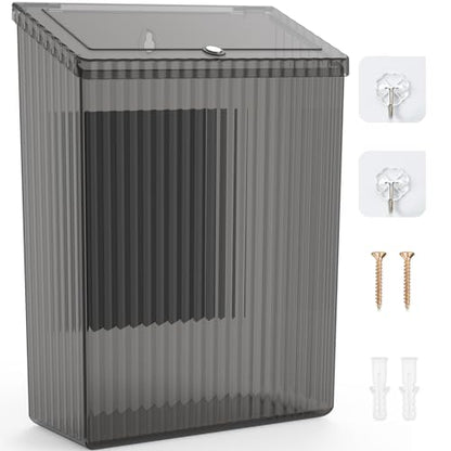 Sealegend Magnetic Trash Can with Lid, Space Saving Lint Bin Black | Wastebasket for Kitchen, Refrigerator, Cabinet, Bathroom & Laundry Room - color: Black