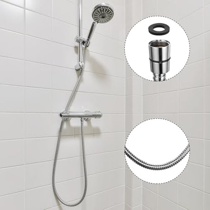 4 Pcs 79 Inches Extra Long Flexible Shower Hose Bulk Replacement Stainless Steel Handheld Shower Head Durable Wand Hose with Brass Insert and Nut for Bathtub Hotel Bathroom