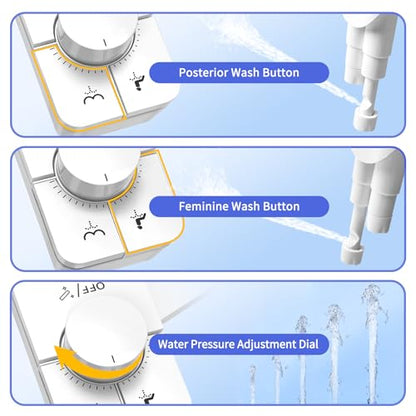 Ultra-Slim Bidet Attachment,Fresh Water Sprayer Non-Electric Toilet Bidet Attachment,Self-Cleaning Dual Nozzles with Adjustable Water Pressure for Rear & Female Washing - color: A1-Bidet Attachment