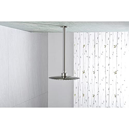 12 Inch Brushed Nickel Ceiling Mount Shower Arm for Rain Shower Head | Shower arm and flange - color: Brushed Nickel, size: 12 Inches