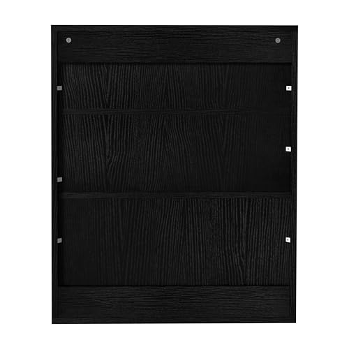 Fluted Bathroom Wall Cabinet Over the Toilet Storage,Wall Mounted Cabinet with Adjustable Shelf,Floating Cabinet Organizer Hanging Cabinet,Kitchen and Laundry Room Cabinets (Black, 1 PC) - color: Black