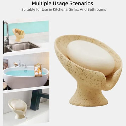 Bar Soap Holder, Soap Dish for Shower, Self Draining Soap Dish,Travertine Style Soap Holder, Used for Sinks, Bathrooms, Showers,Kitchens (Light Khaki Limestone) - color: Light Khaki Limestone