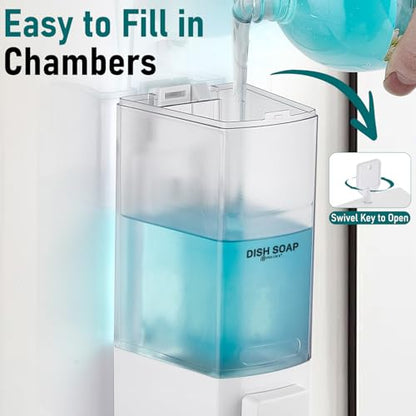 Pollock Shampoo and Conditioner Dispenser 1 Chamber * 500ML | Shower Soap Dispenser Wall Mounted, Body Wash Dispenser No Drill, Refillable Shower Dispenser for Bathroom - color: Blk-zt-53-w1