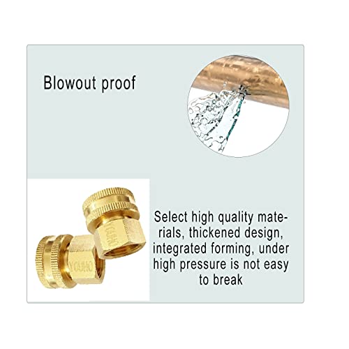 YOUHO Garden Hose Adapter Double Female Brass Swivel Thread Size 1/2 NPT (F) to 3/4 NH (F) Garden Pipe Joint Extension Repair Fitting（1 Pack） - size: 1/2NPT(F) to 3/4 GHT(F)1pcs