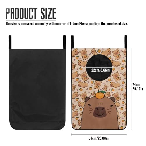 ZOUTAIRONG Cute Capibala Hanging Laundry Hamper Bag American Afro Girl Laundry Hamper for Holding Clothes and Saving Space Clothes Basket - color: Cute Capibala