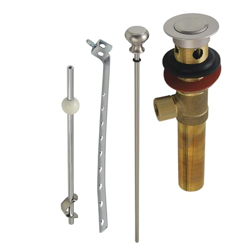 Kingston KB2008 Pop-Up Drain with Overflow, 22 Gauge, Brushed Nickel - color: Brushed Nickel