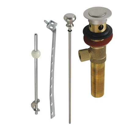 Kingston KB2008 Pop-Up Drain with Overflow, 22 Gauge, Brushed Nickel - color: Brushed Nickel