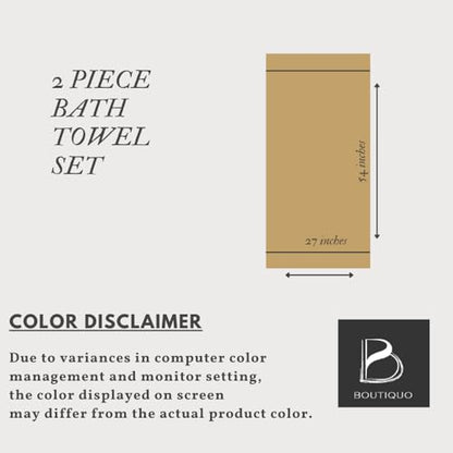 BOUTIQUO Cotton 2 Pack Oversized Bath Towel Set, Large Bath Towels 27x54, Ultra Soft, Absorbent, Compact, Quick Drying and Lightweight, Eco-Friendly and 100% Recyclable Towel Set - Jade - color: Jade, size: Bath Towel - Pack of 2
