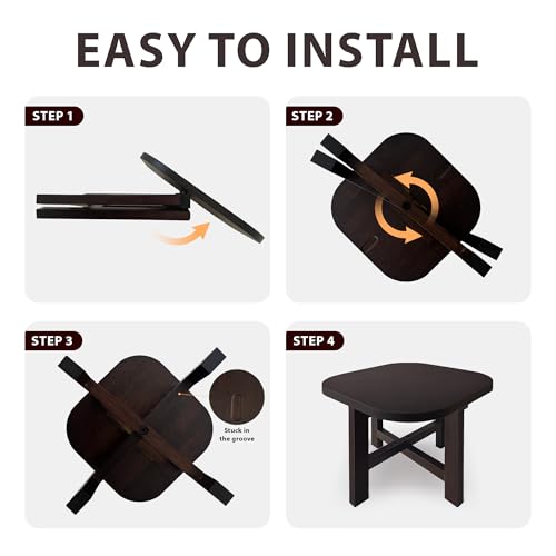 9.8 in Wooden Stool for Shower, Folding Square Footstools, Leg Shaving and Foot Rest, Folding Bamboo Shower Seat, Fully Assembled (S) - style: D