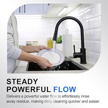 Square Kitchen Faucet Head Replacement Part, G1/2 (13/16" Male Thread) Pull Down Pull Out Sink Sprayer Nozzle, 3-Mode Stream Spray Pause Commercial Utility Tap Spout Only,Matte Black - color: Dual Button Spray Head - Matte Black