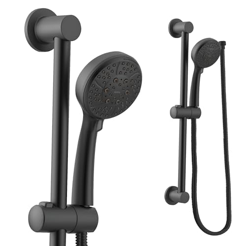 Moen Matte Black Eco-Performance 4-Spray Pattern Detachable Handheld Showerhead with 69-Inch-Long Hose and 30-Inch Slide Bar, 3669EPBL - color: Matte Black