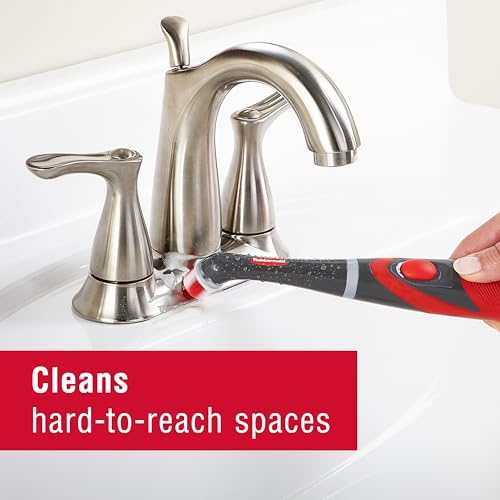 Rubbermaid Reveal Power Scrubber with Multi-Purpose & Grout Head, Cordless Electric Battery Powered Scrub Brush, Water Resistant, for Home/Kitchen/Bathroom/Grout/Tile/Shower/Tub - style: 3 Piece Kit