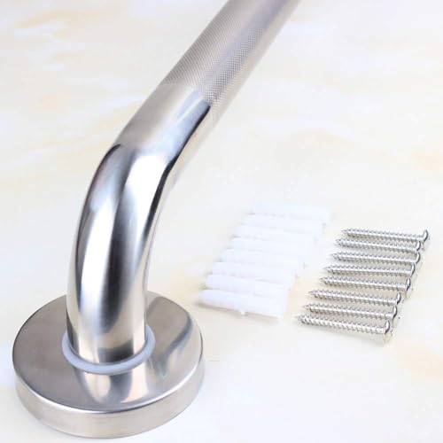 12-inch Knurled Bathroom Grab Bar, Shower Saftey Bar, Toilet Grab Bars for Seniors, Door Handle, Anti-Slip Design, Brushed Nickel finishes - size: 12 Inch