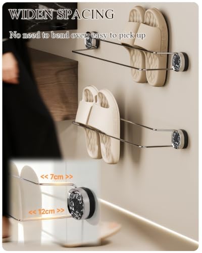 Suction Cup Towel Bar No Drill, Double Rod Bathroom Towel Holder | Vintage Floral Chrome, 65cm/25.6in Removable Vacuum Wall Mount Rack for Tile Glass and renters