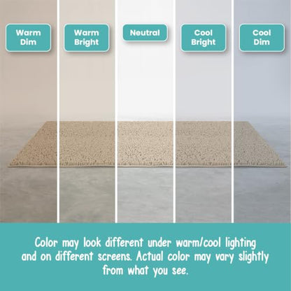 ITSOFT 24"x21" U-Shaped Non-Slip Shaggy Chenille Toilet Contour Bathroom Rug with Water Absorbent, Beige - color: Beige, size: 24" x 21" (U-Shaped)