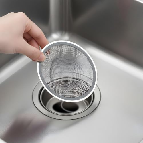 40 Pcs Mesh Sink Strainer, 4.5" Diameter Stainless Steel Slop Basket Filter Trap Metal Durable Kitchen Sink Drain Strainer with Large Wide Rim for The Sinks in Kitchen Bathroom Shower Drain