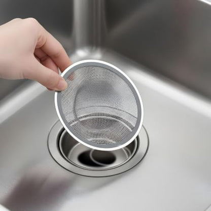 40 Pcs Mesh Sink Strainer, 4.5" Diameter Stainless Steel Slop Basket Filter Trap Metal Durable Kitchen Sink Drain Strainer with Large Wide Rim for The Sinks in Kitchen Bathroom Shower Drain