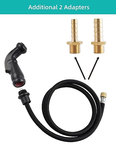 Universal Kitchen Faucet Sprayer Attachment/Hose/Holder, Oil Rubbed Bronze | NSF/ANSI/CAN 372 Certified, With 3 Adapters Compatible with Moen/Delta Faucet Sprayer Replacement, Kitchen Sink Side Head - color: Oil Rubbed Bronze, style: Sprayer Head/Hose/Hol