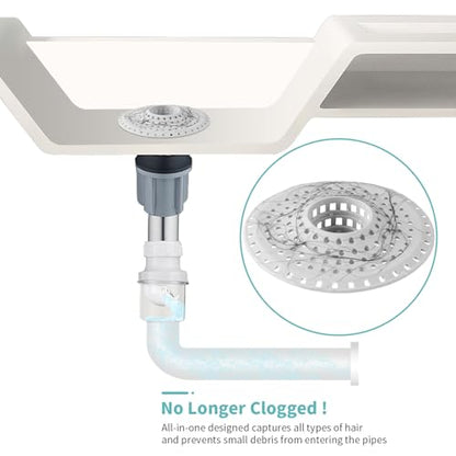 Aluvor Bathtub Drain Hair Catcher,Silicone Tub Hair Catcher Drain Protector | Collapsible Shower Hair Drain Catcher Strainer for 1.48'' to 1.76'' Flat Regular Drains, 3PCS/Grayish-White - color: A-grayish-white