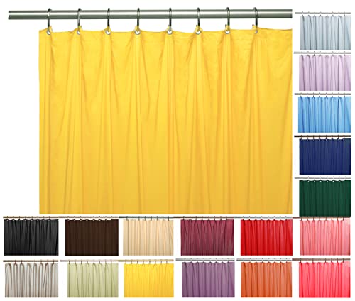 Elegant Heavy Duty Vinyl Shower Curtain Liner with 12 Metal Grommets Yellow - color: Yellow