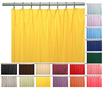 Elegant Heavy Duty Vinyl Shower Curtain Liner with 12 Metal Grommets Yellow - color: Yellow