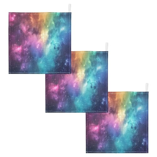YETTASBIN Galaxy Muslin Baby Hand Washcloths, Soft Cotton Bath Face Towel, 4 Layers Extra Absorbent Feeding Burp Cloth for Newborn Infant, 5 Pack - size: 12 Inch x 5 Pack